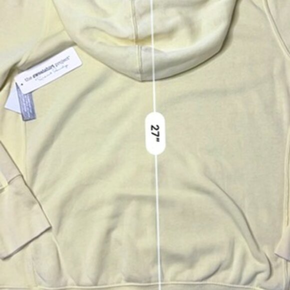 French Laundry Yellow Hoodie Zip Front Jacket Sweatshirt Fleece XL Casual NWT - Picture 7 of 10
